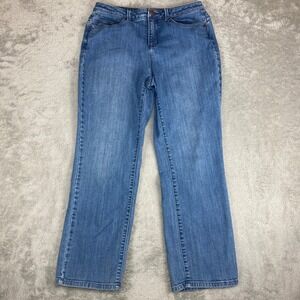 Coldwater Creek Women's Size P10 Blue Denim Bootcut Jeans Stretch Cotton Blend